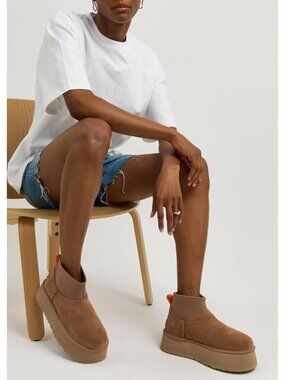 UGG Classic Mini Dipper Platform Women's Ankle Boots Chestnut Women's 7 Flatform